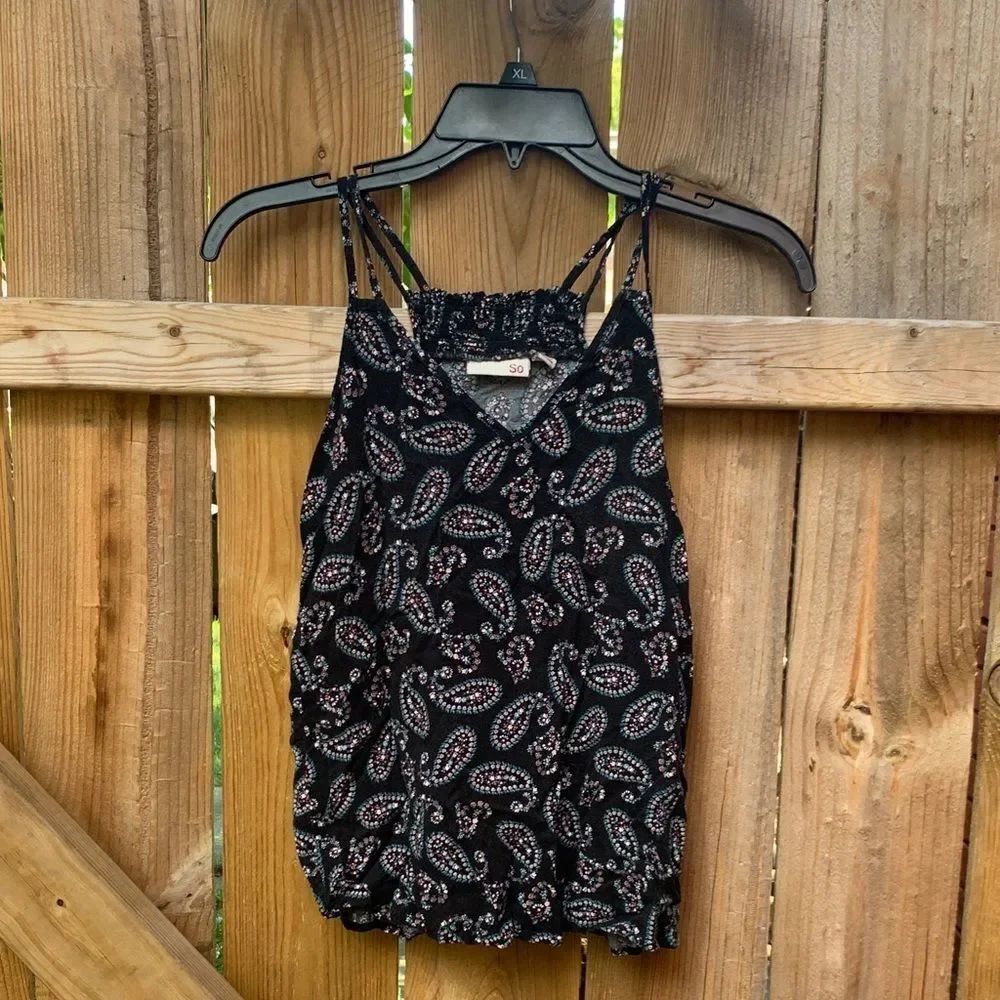 SO Black Paisley Camisole